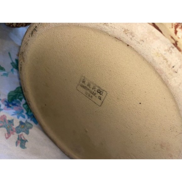 USA  crock roseville oh Spongeware Stoneware ICED TEA Cooler Dispenser w Lid - Picture 8 of 8